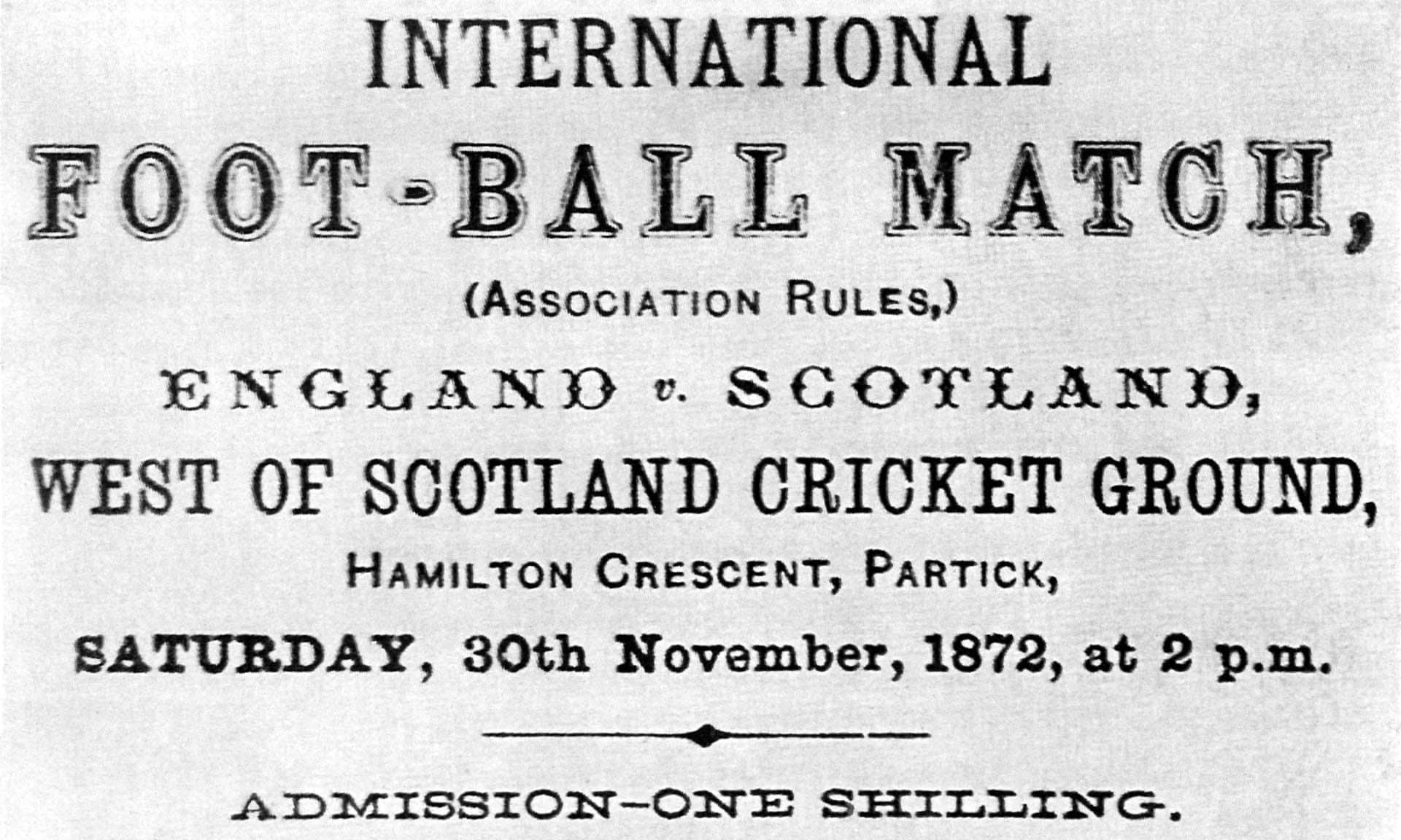 Le 30 Novembre 1872 Se Jouait Le Premier Match International De Football